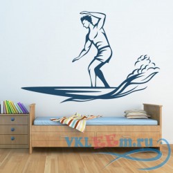 Декоративная наклейка Surfer Wave Sports and Hobbies Wall Art Sticker Wall Decals
