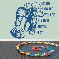 Декоративная наклейка How Big You Play American Football Sports Quotes Wall Sticker Home Art Decals