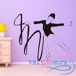 Декоративная наклейка Ribbon Gymnast Wall Sticker Gymnastics Wall Art