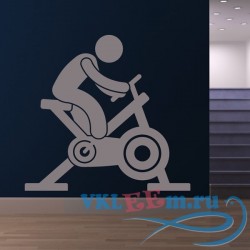 Декоративная наклейка Spin Bike Spinning Silhouette Athletics Wall Stickers Gym Home Decor Art Decals
