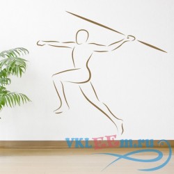 Декоративная наклейка Javelin Thrower Outline Athletics Wall Stickers Gym Home Decor Art Decals