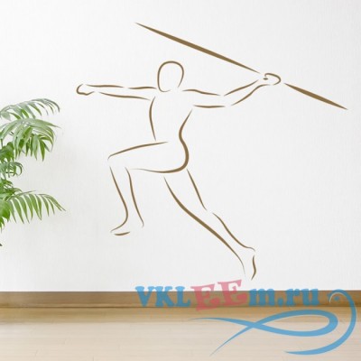 Декоративная наклейка Javelin Thrower Outline Athletics Wall Stickers Gym Home Decor Art Decals