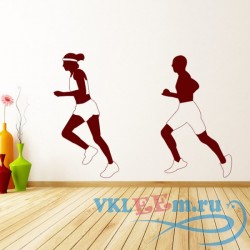 Декоративная наклейка Male Female Running Wall Stickers Wall Decals