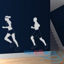 Декоративная наклейка Male Female Running Wall Stickers Wall Decals