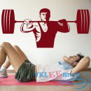 Декоративная наклейка Weightlifting Torso And Weights Athletics Wall Stickers Gym Home Decor Art Decal