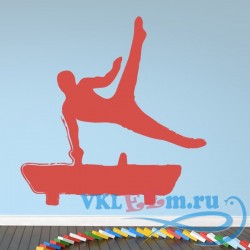 Декоративная наклейка Pommel Horse And Gymnast Silhouette Athletics Wall Stickers Gym Home Art Decals