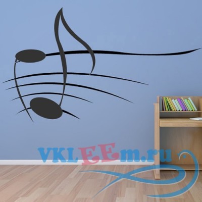 Декоративная наклейка Quaver Musical Score Musical Notes &amp; Instruments Wall Stickers Music Art Decals