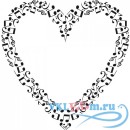 Декоративная наклейка Musical Notes Heart Shape Frame Musical Notes &amp; Instruments Wall Stickers Decals