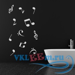 Декоративная наклейка Musical Notes And Symbols Musical Notes &amp; Instruments Wall Stickers Music Decals