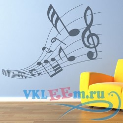 Декоративная наклейка Musical Note Score Wall Sticker Music Wall Art