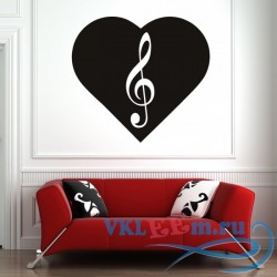 Декоративная наклейка Musical Note Heart Wall Art Sticker Wall Decal