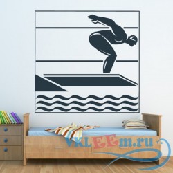 Декоративная наклейка Swimmer Diving Decorative Wall Art Stickers Wall Decal
