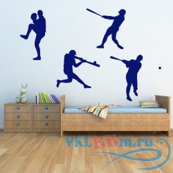 Декоративная наклейка четыре игрока бейсбола 