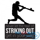 Декоративная наклейка Never Let The Fear Wall Sticker Baseball Quote Wall Decal Sports Decor