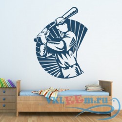 Декоративная наклейка Сильный удар бейсбол