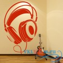 Декоративная наклейка Wired Headphones Stereo Musical Notes &amp; Instruments Wall Sticker Music Art Decal