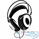 Декоративная наклейка Wired Headphones Stereo Musical Notes &amp; Instruments Wall Sticker Music Art Decal