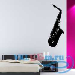Декоративная наклейка Jazz Saxophone Sketch Musical Notes &amp; Instruments Wall Stickers Music Decals