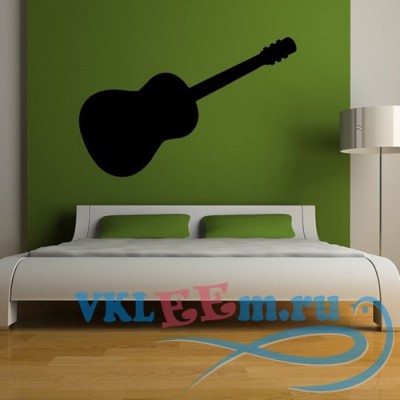 Декоративная наклейка Guitar Silhouette Strings Musical Notes &amp; Instruments Wall Stickers Music Decals