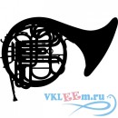 Декоративная наклейка French Horn Wind Brass Band Musical Notes &amp; Instruments Wall Sticker Music Decal