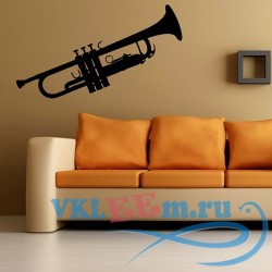 Декоративная наклейка Trumpet Brass Band Jazz Musical Notes &amp; Instruments Wall Sticker Music Art Decal
