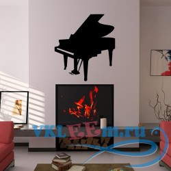 Декоративная наклейка Grand Piano Classical Musical Notes &amp; Instruments Wall Stickers Music Art Decals
