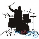 Декоративная наклейка Барабанщик барабанит барабан 