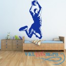 Декоративная наклейка Баскетболист с мячом в прыжке