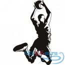 Декоративная наклейка Баскетболист с мячом в прыжке