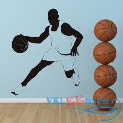 Декоративная наклейка пробежка с баскетбольным мячом