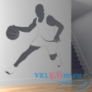 Декоративная наклейка пробежка с баскетбольным мячом