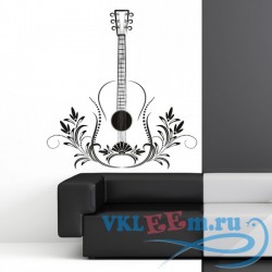 Декоративная наклейка Инструментальная гитара в орнаменте