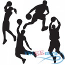 Декоративная наклейка Четыре баскетболиста 
