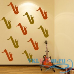 Декоративная наклейка Saxophone Silhouette Wall Stickers Creative Multi Pack Wall Decal Art
