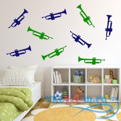 Декоративная наклейка Trumpet Silhouette Wall Stickers Creative Multi Pack Wall Decal Art