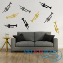 Декоративная наклейка Trumpet Silhouette Wall Stickers Creative Multi Pack Wall Decal Art