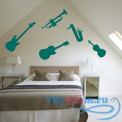 Декоративная наклейка Music Instruments Group Wall Stickers Creative Multi Pack Wall Decal Art