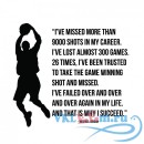 Декоративная наклейка Michael Jordan More Than 9000 Shots Basketball Quote Wall Stickers Sports Decals