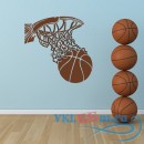 Декоративная наклейка баскетбольный мяч в сетке
