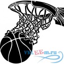 Декоративная наклейка баскетбольный мяч в сетке