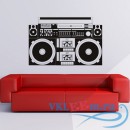 Декоративная наклейка Hi-Fi Retro Boom Box Musical Notes &amp; Instruments Wall Stickers Music Art Decals