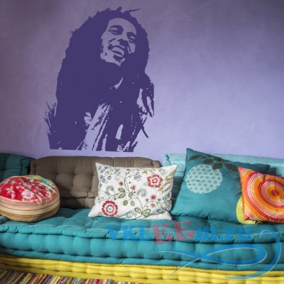 Декоративная наклейка Bob Marley портрет Боба Марли