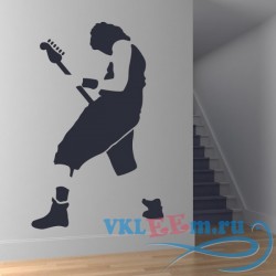 Декоративная наклейка Guitarist Back View Musicians &amp; Band Logos Wall Stickers Music Decor Art Decals