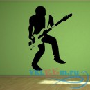 Декоративная наклейка Rock Guitarist Silhouette Musicians &amp; Band Logos Wall Stickers Music Art Decals