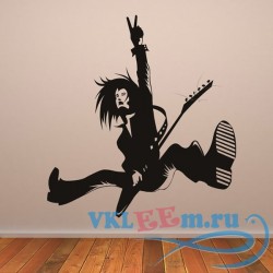 Декоративная наклейка Rock Guitarist Performing Musicians &amp; Band Logos Wall Stickers Music Art Decals