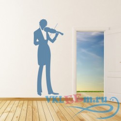 Декоративная наклейка Violinist Wall Sticker Music Wall Art
