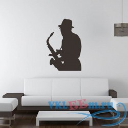 Декоративная наклейка Saxophone Player Wall Sticker Music Wall Art