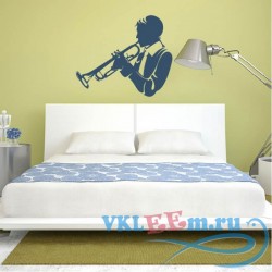 Декоративная наклейка Trumpeter Silhouette Wall Stickers Music Wall Art