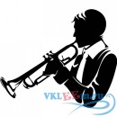 Декоративная наклейка Trumpeter Silhouette Wall Stickers Music Wall Art