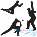Декоративная наклейка Команда игроков в крикет